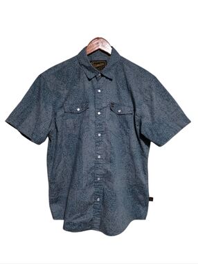 Howler Brothers Bar B Snapshirt in Dot Matrix Blue Size Medium